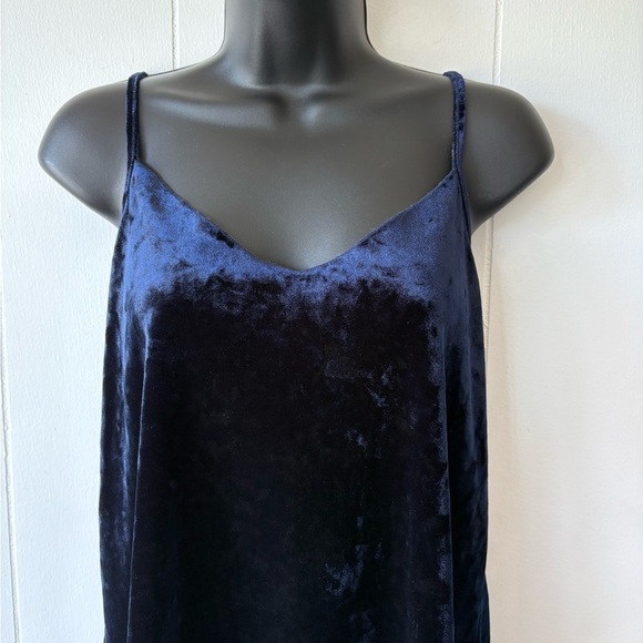 Monk & Lou Navy Velvet Tank Top | Size Large - Picture 7 of 8